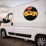Australian Kangaroo Sunset Bumper Sticker, Vinyl Car 4x4 Campervan Motorhome Decal