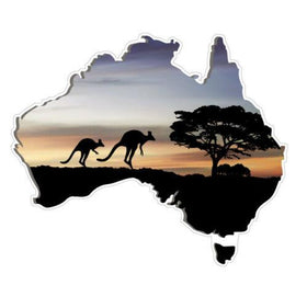 Australian Map Sticker decal with sunset vehicle recreational truck camper