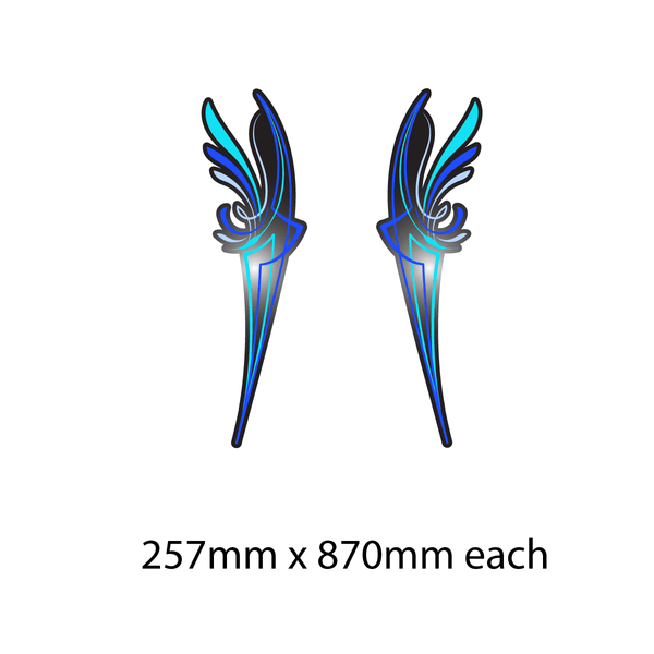 pinstripe scroll stickers Truck & Horse Float vinyl lset of blue black ...