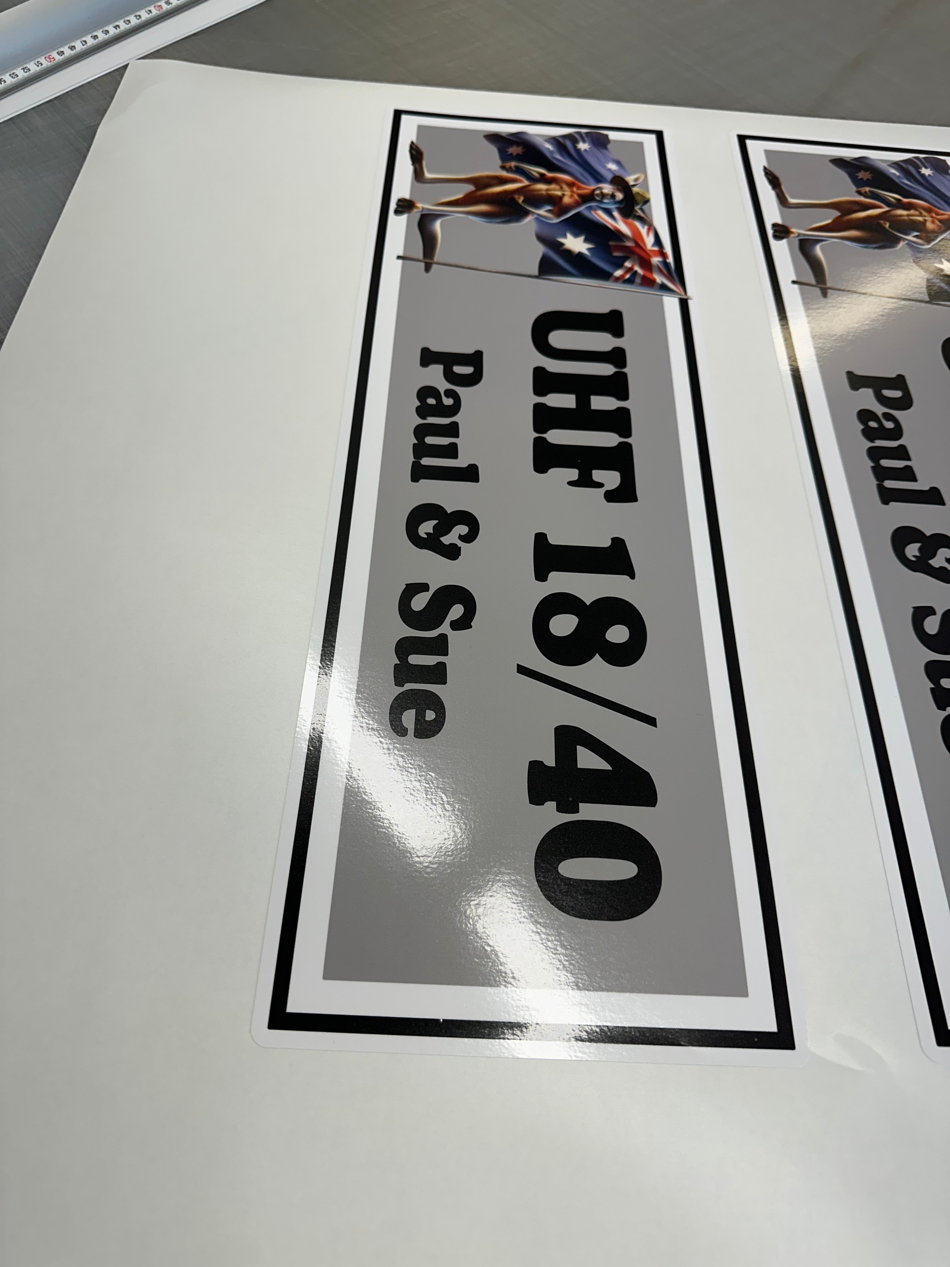 Custom Personalized UHF sticker Decal motorhome camper vehicle