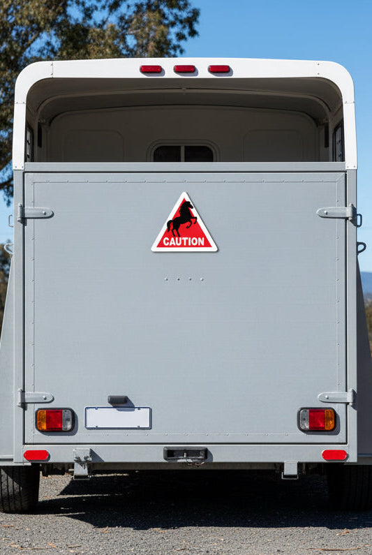 Caution horses in transit sticker