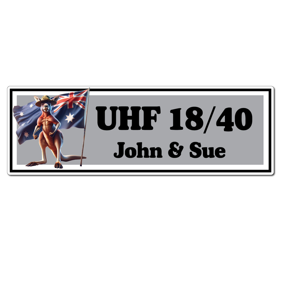 Custom Personalised UHF sticker Decal motorhome camper