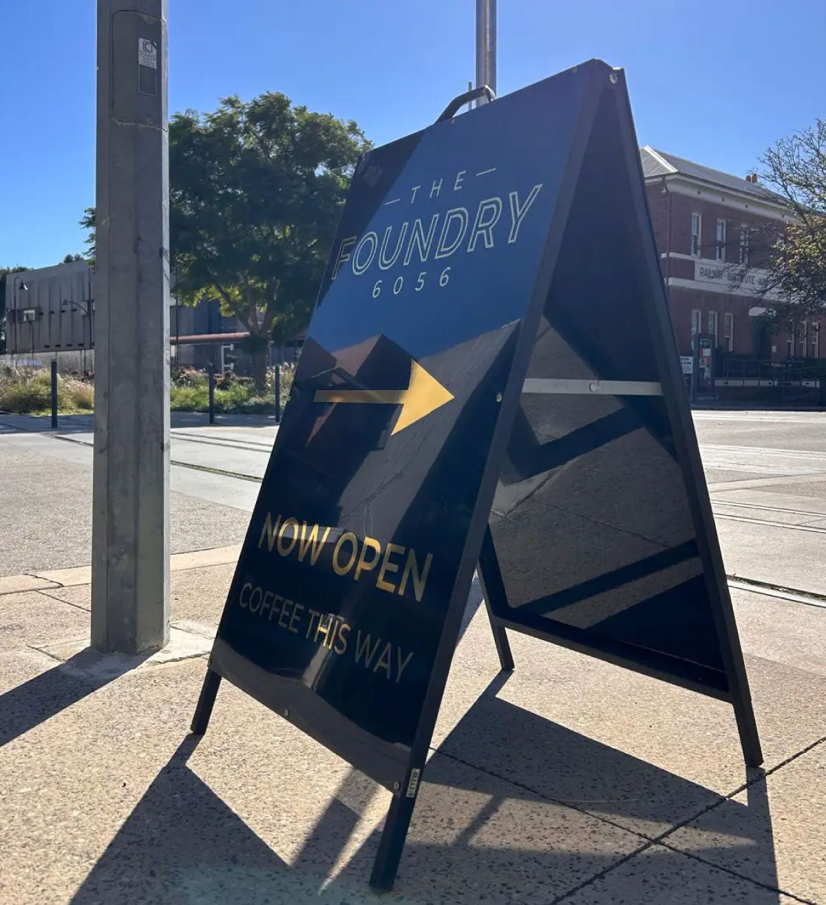 A-Frame Sign sidewalk pavement directional advertising sandwich board