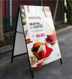 A-Frame Sign sidewalk pavement directional advertising sandwich board Maroochydore Snshine Coast