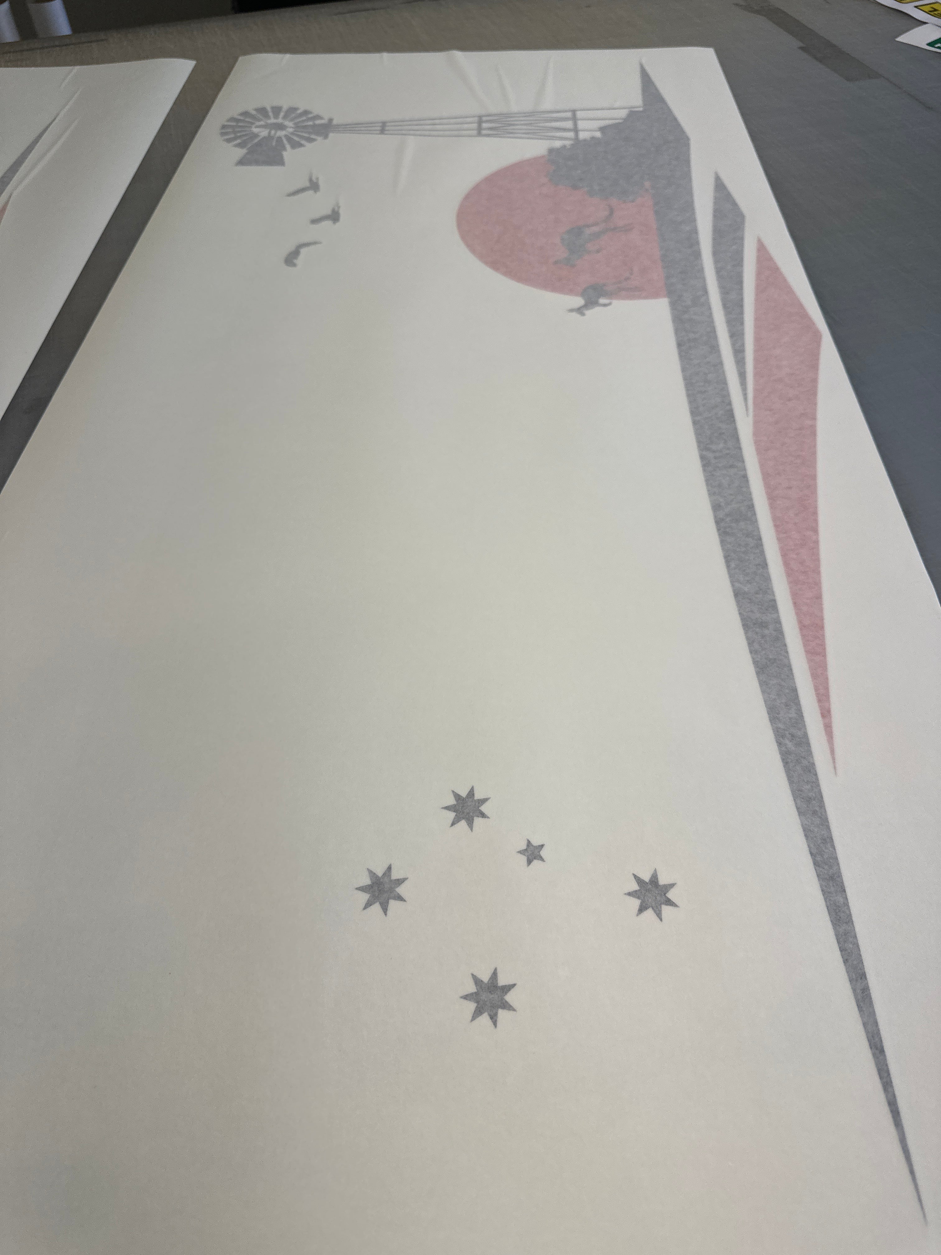 KANGAROO Vehicle Stripes with windmill , Boat RV Campervan Caravan Motorhome