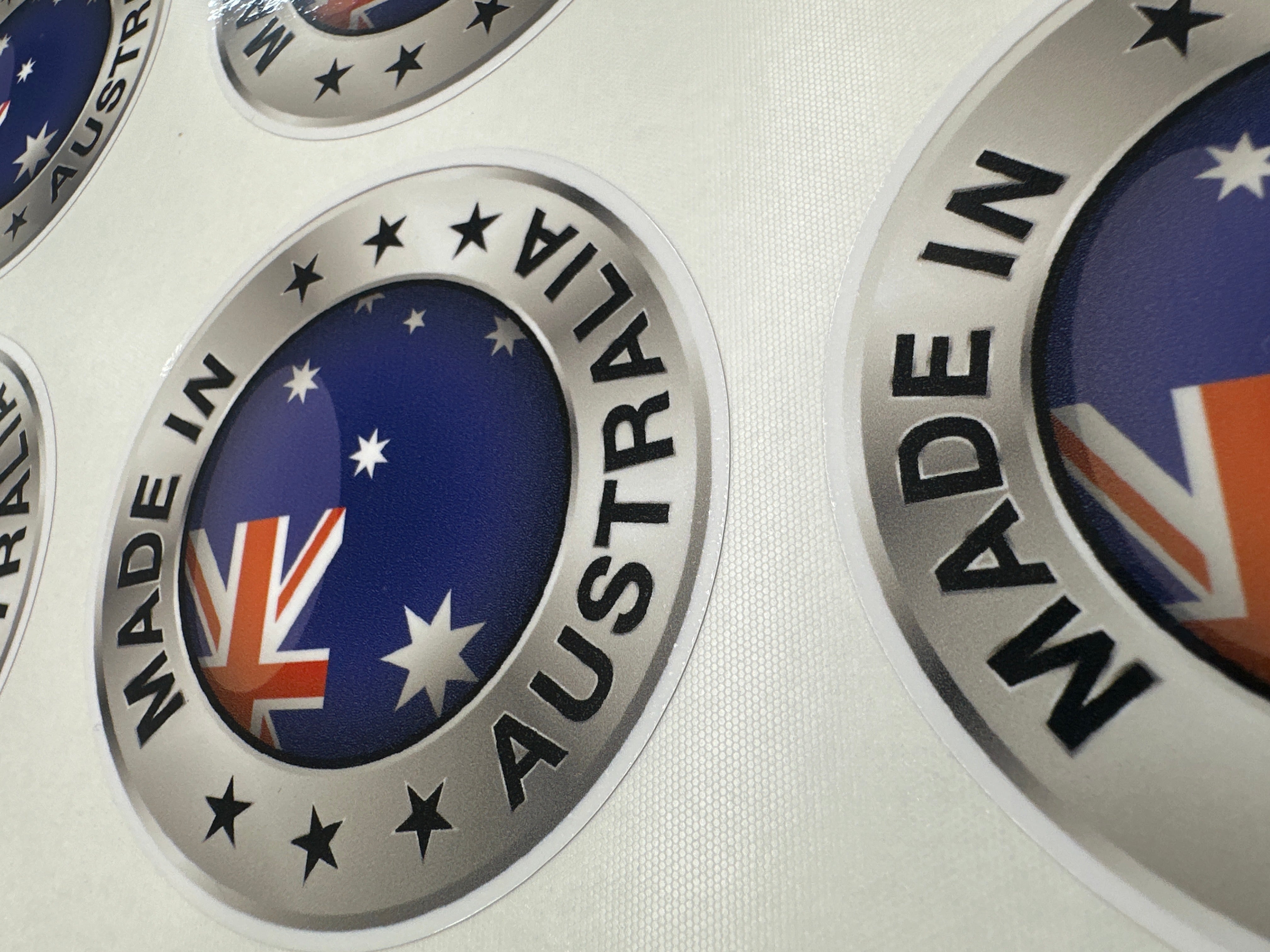 Made in Australia Sticker with Aussie Flag, Vinyl Car Bumper Decal for 4x4 Truck Motorhome, Australian Made Product Label