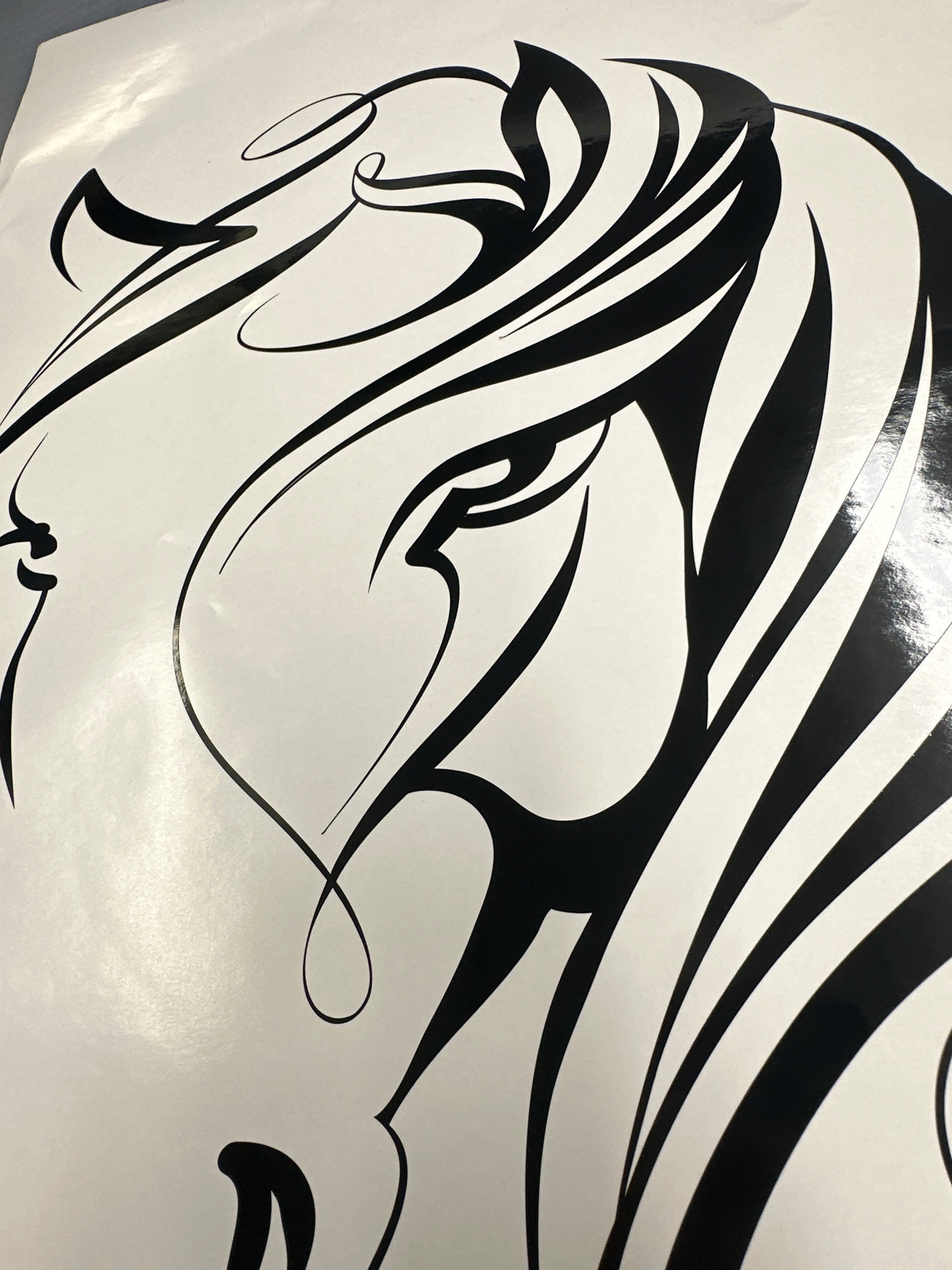 Decorative  Horse Head Decals in Black, Trailer and Ute Stickers400mm x500mm