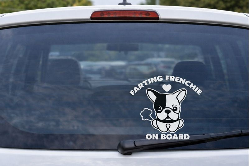 Farting French Bulldog vehicle sticker decal French bulldog sticker