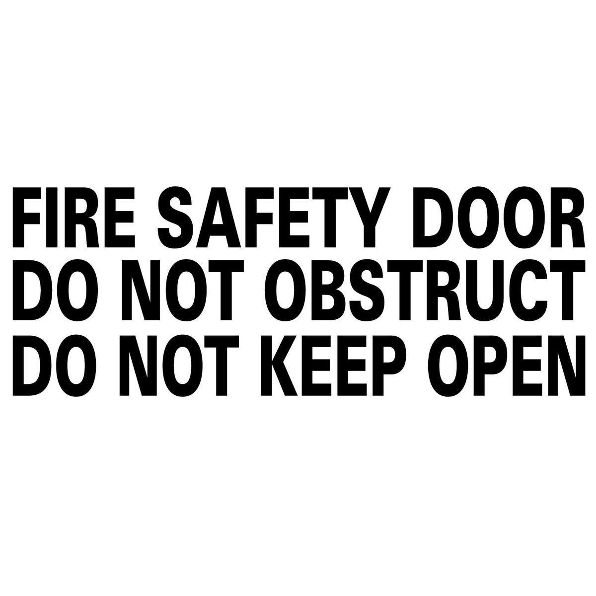 FIRE DOOR SAFETY SIGN STICKER