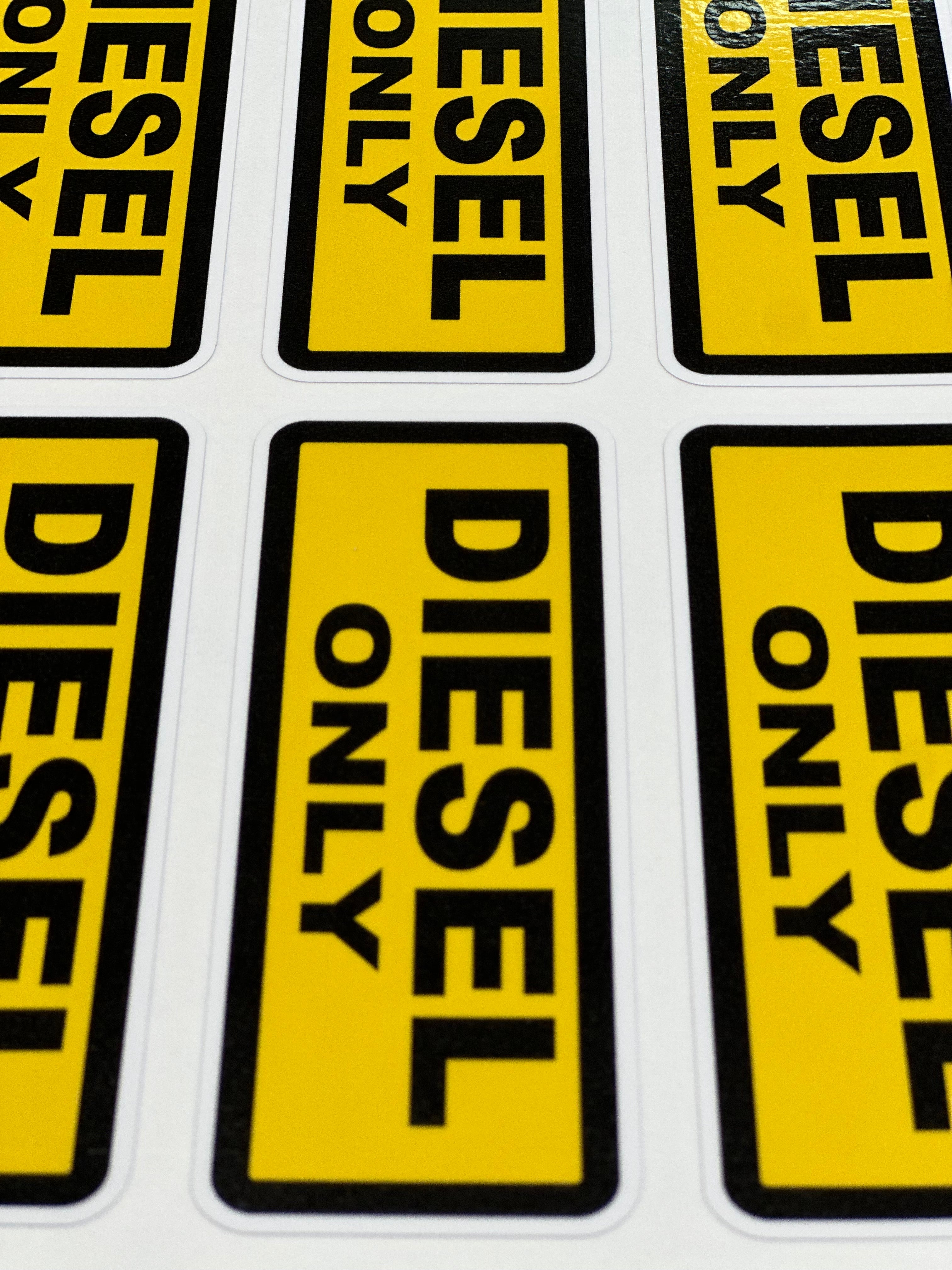 Diesel Only Fuel Stickers Pack of 24 | Fuel Tank Identification Labels 65mm x 25mm - Mega Sticker Store