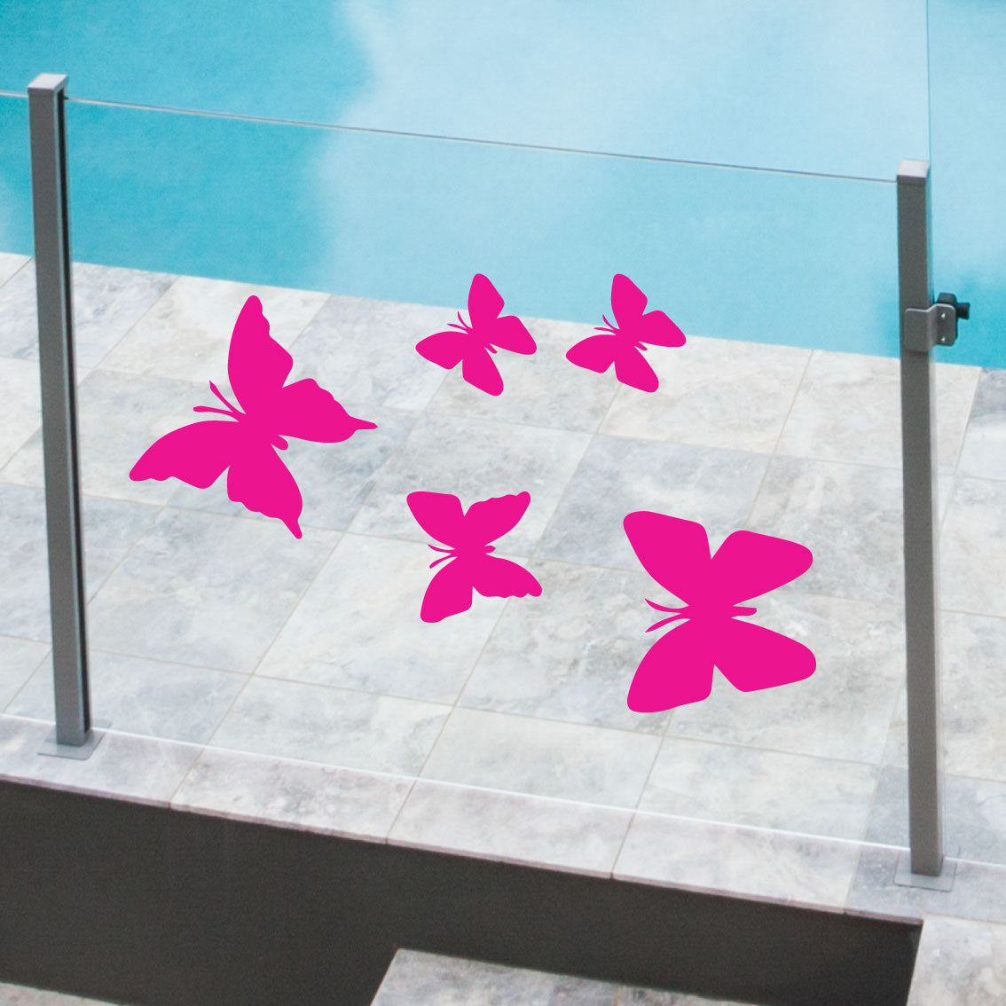 Glass Pool Fence Safety Decals Butterflies