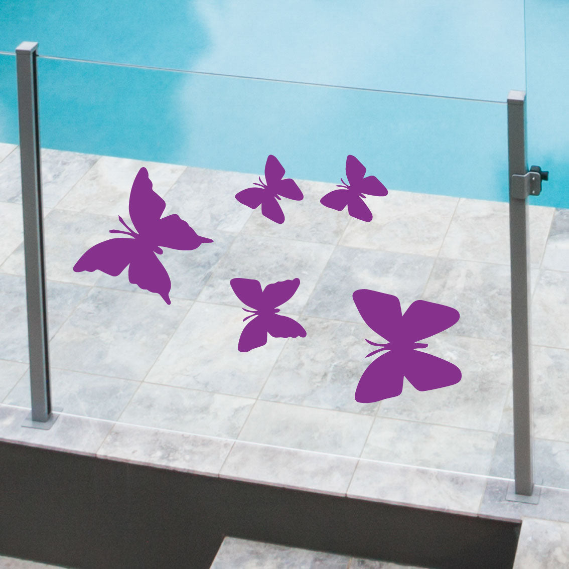 Glass Pool Fence Safety Decals Butterflies