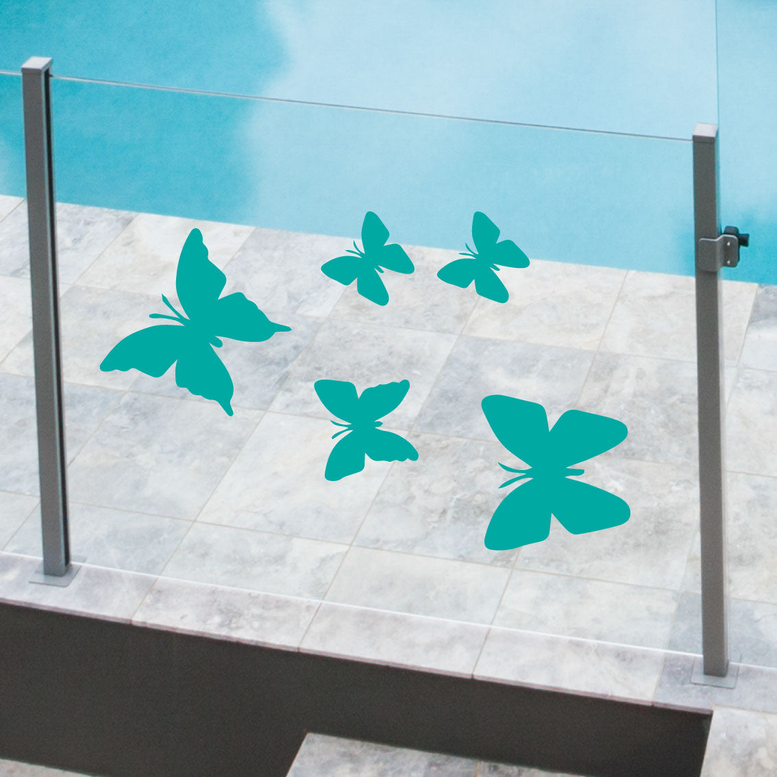 Glass Pool Fence Safety Decals Butterflies