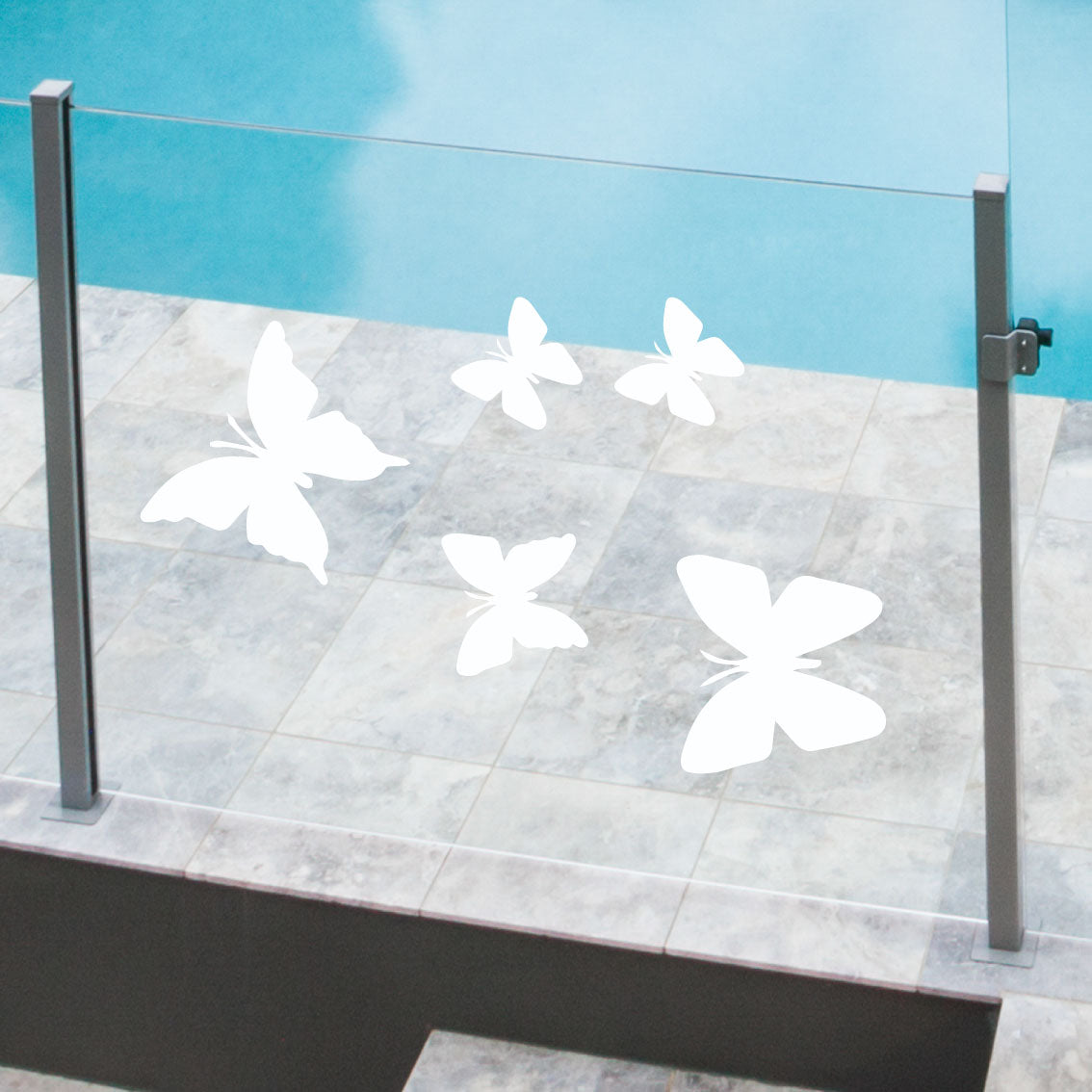 Glass Pool Fence Safety Decals Butterflies