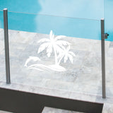 Glass Pool Fence Safety Decals Dolphin and Palm Tree Design