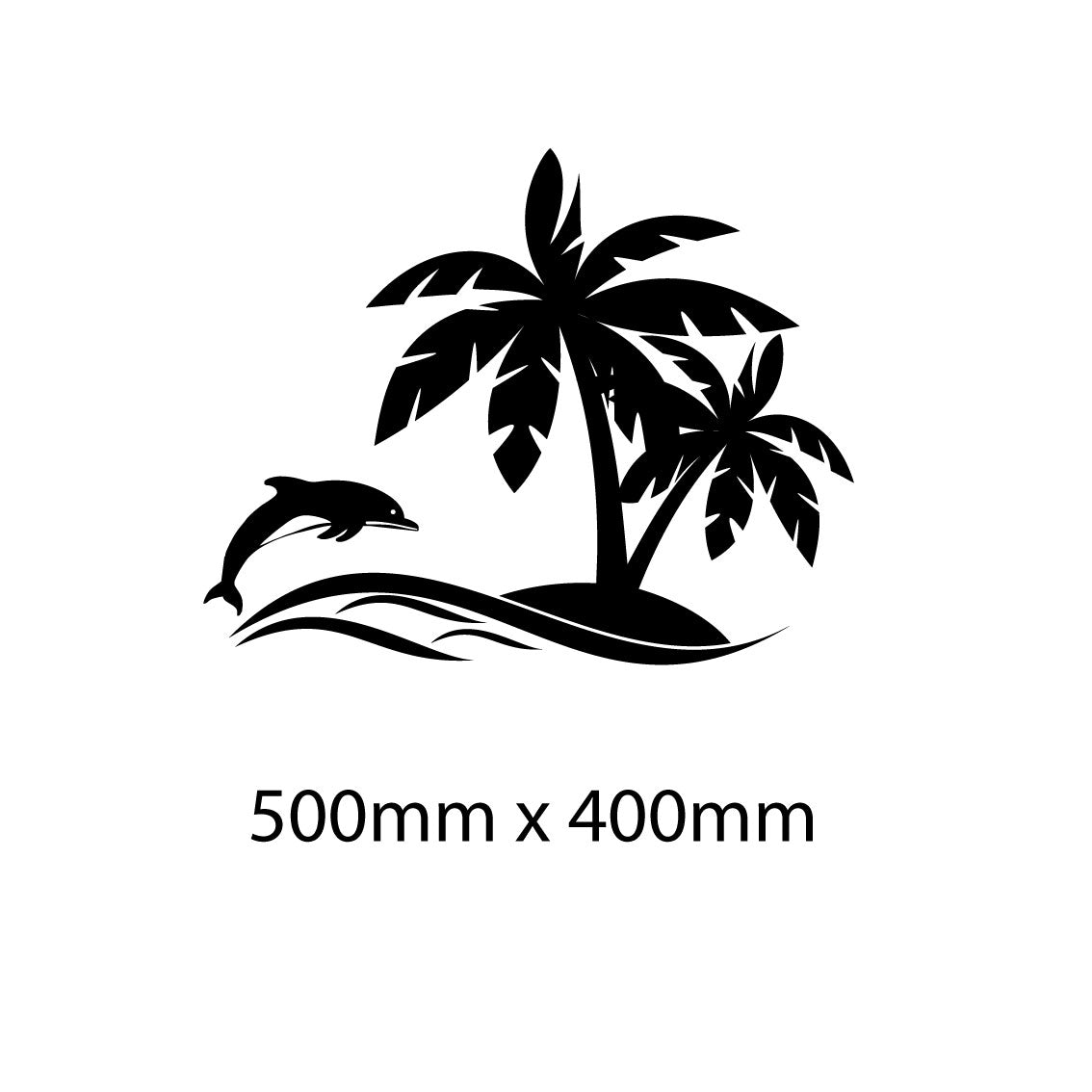 Glass Pool Fence Safety Decals Dolphin and Palm Tree Design