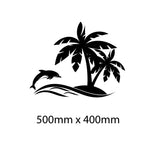 DOLPHIN PALM DECAL FOR VAN GLASS VEHICLE