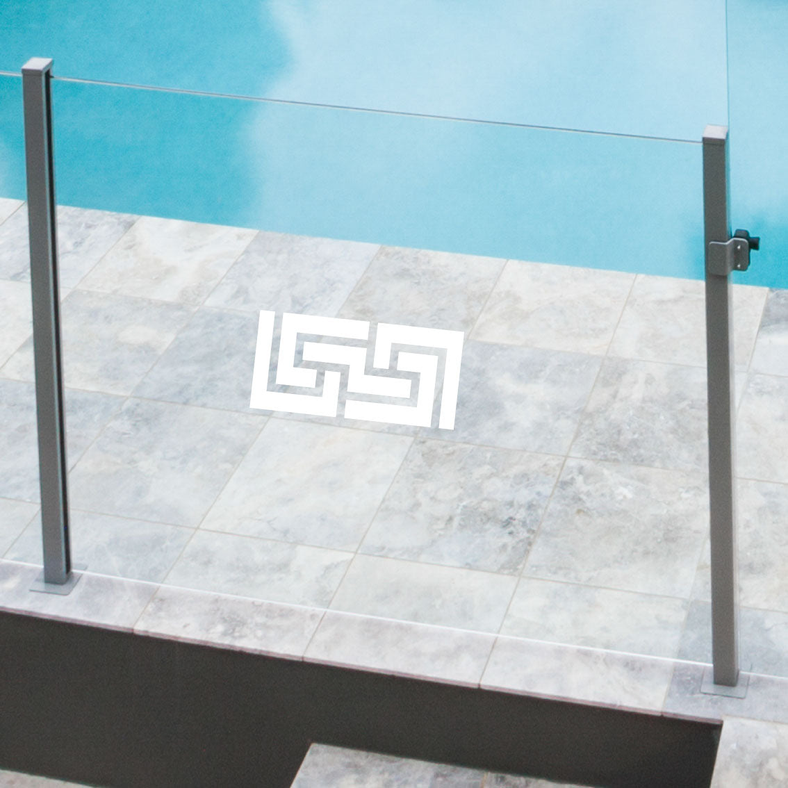 Glass Pool Fence Safety Decals Abstract Modern Pattern