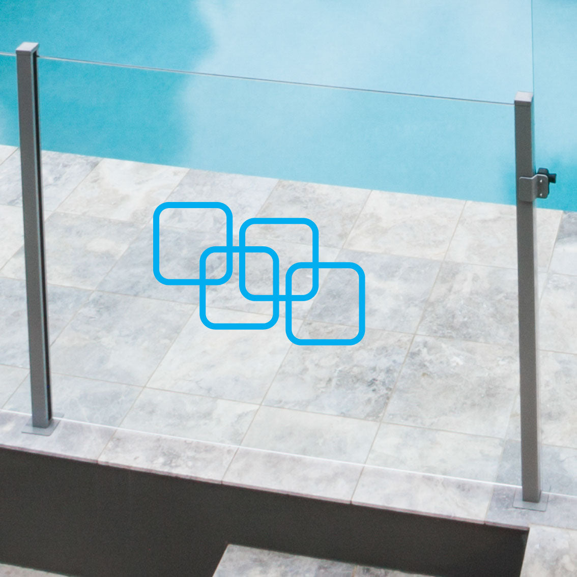 Glass Pool Fence Safety Decals Abstract Modern Squares