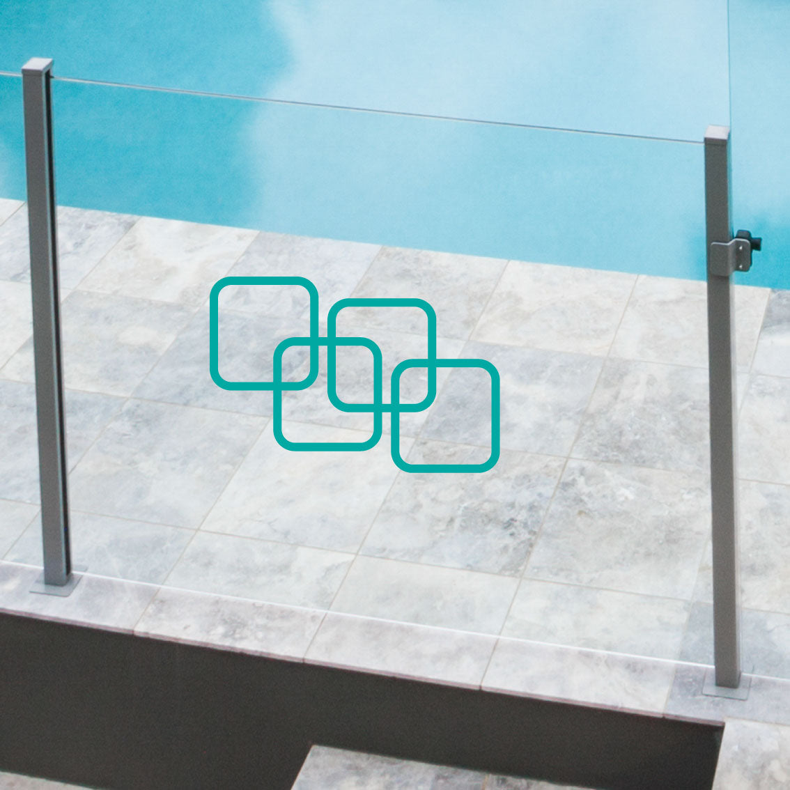 Glass Pool Fence Safety Decals Abstract Modern Squares