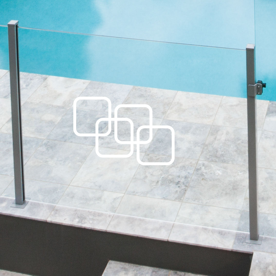 Glass Pool Fence Safety Decals Abstract Modern Squares