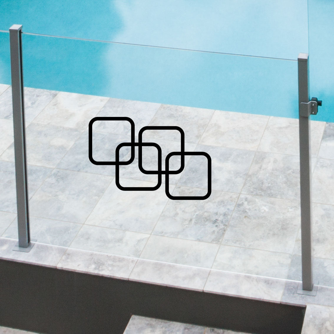 Glass Pool Fence Safety Decals Abstract Modern Squares