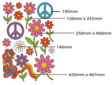 Hippie Flower & Peace Sign Vinyl Decal Stickers for vehicles