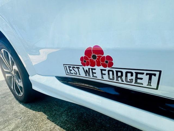 Remembrance Lest we forget Anzac Australian vehicle sticker decal - Mega Sticker Store