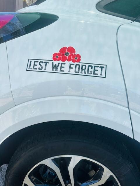 Remembrance Lest we forget Anzac Australian vehicle sticker decal - Mega Sticker Store