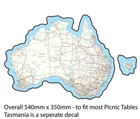 Picnic table road map Australia motorhome camper caravan decal