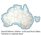 Picnic table road map Australia motorhome camper caravan decal - Mega Sticker Store