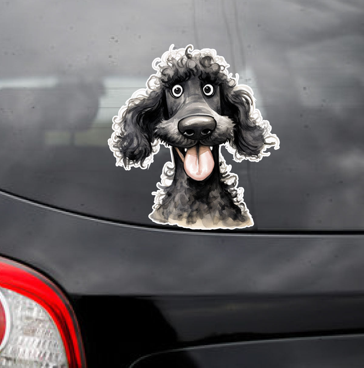 Poodle car sticker bumper sticker decal