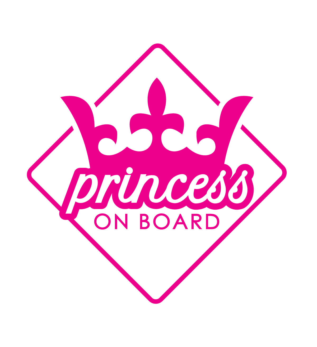 Princess on board car window sticker baby in vehicle awareness decal Australian made