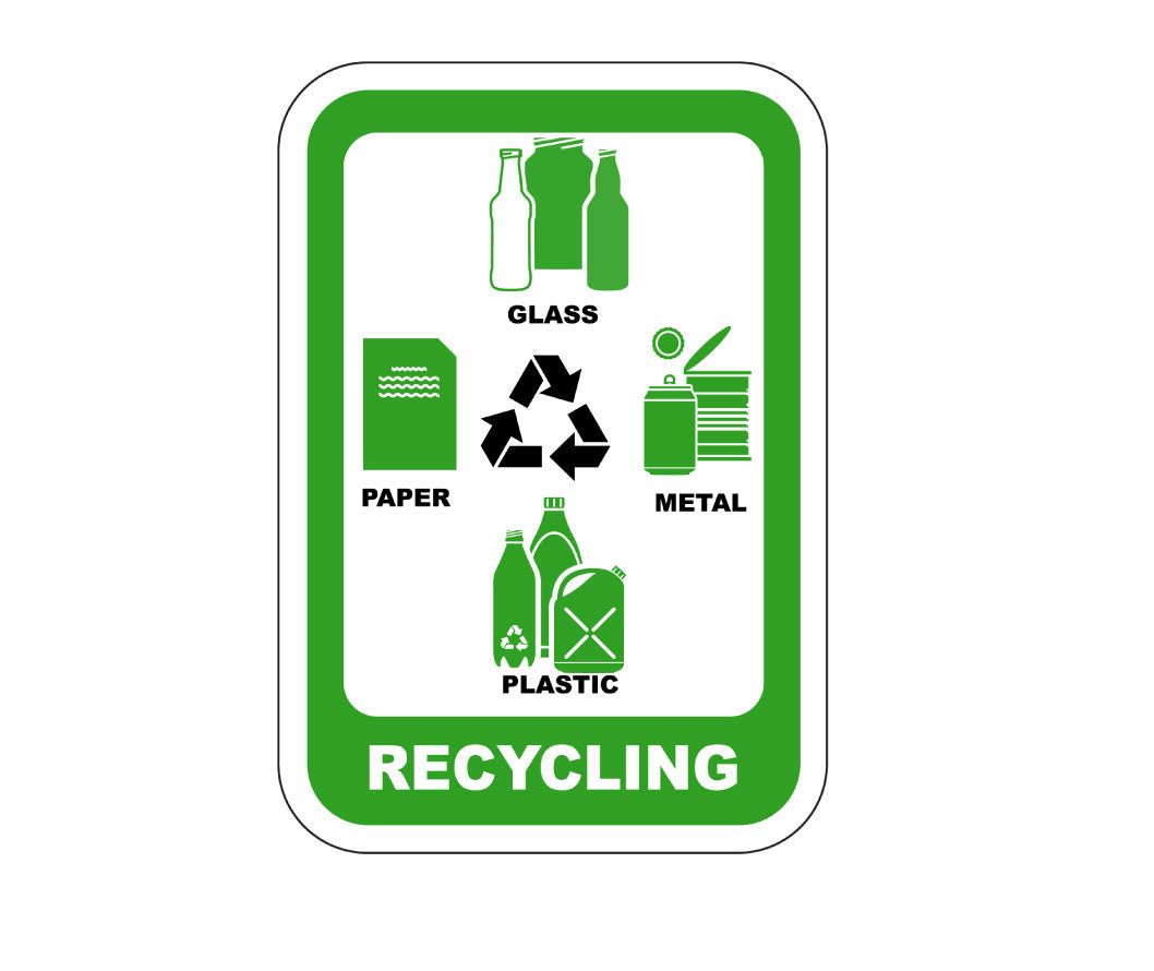 Recyling bin sign sticker decal