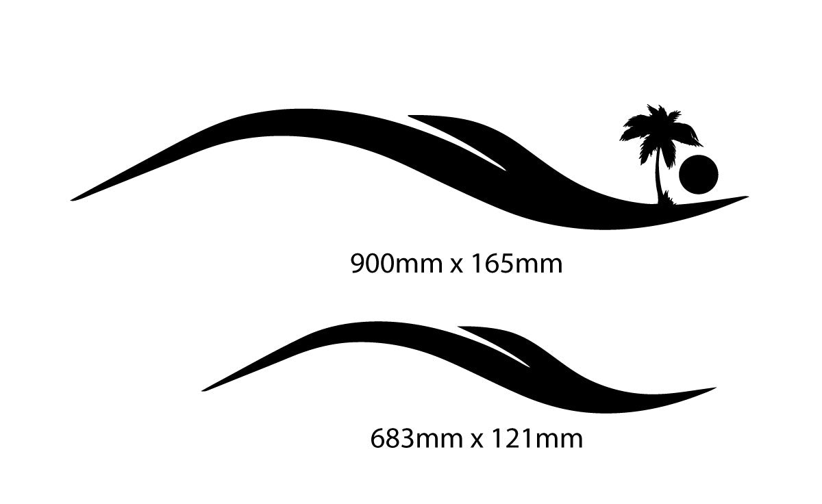 Palm Pinstripe Vehicle Decals stripes for campervan motorhome vehicle Transit Van