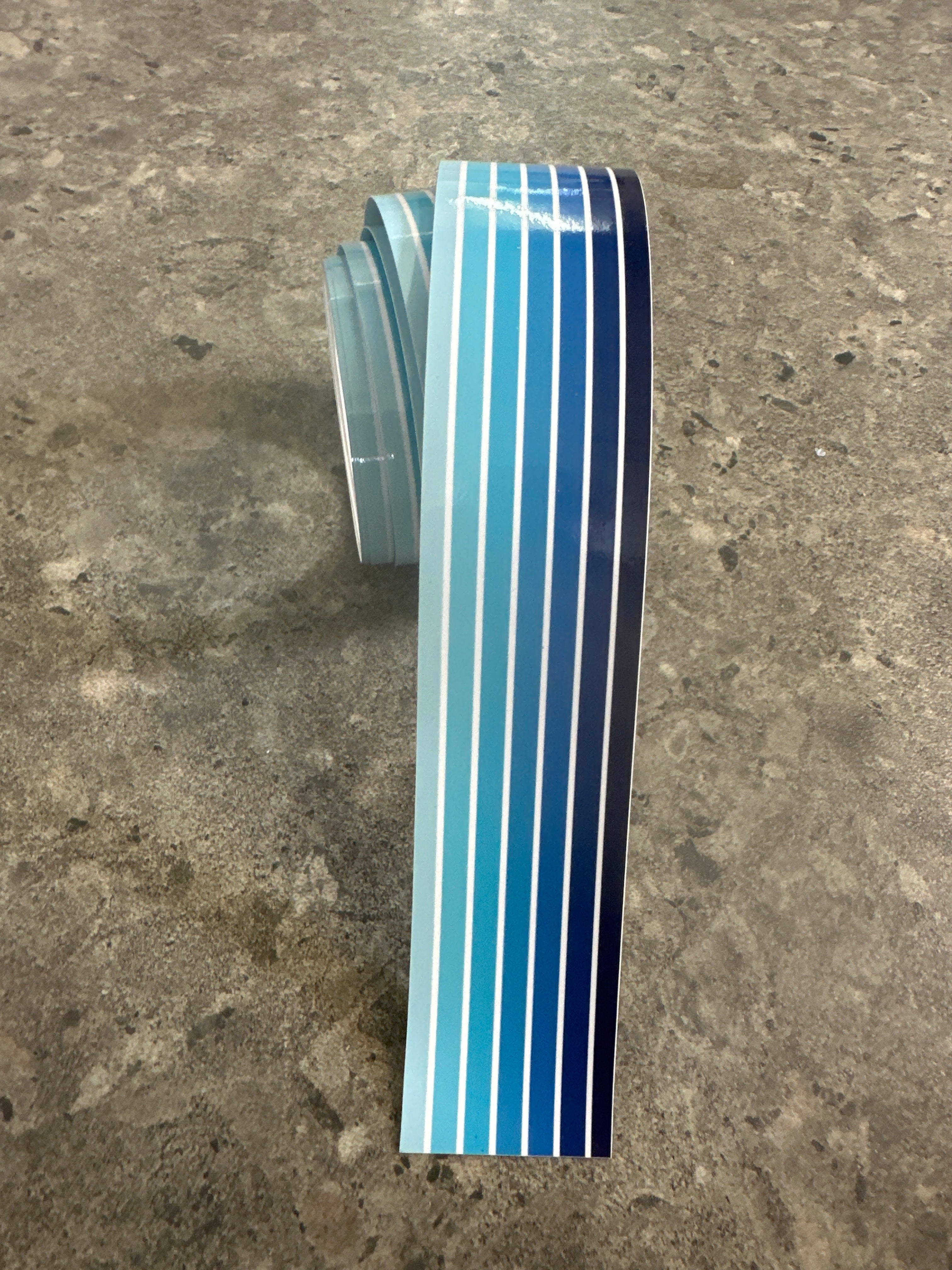 Retro stripe pinstripe vehicle sticker decal van motorhome camper RV blue tones car