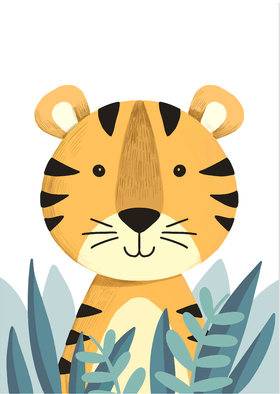 Kids Poster Cute Tiger Wallpaper design!