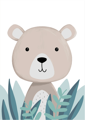 Kids Poster Cute Bear Wallpaper design!