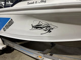 Large Vinyl Shark Boat Decal: Aggressive Hull Graphic for Fishing Boats