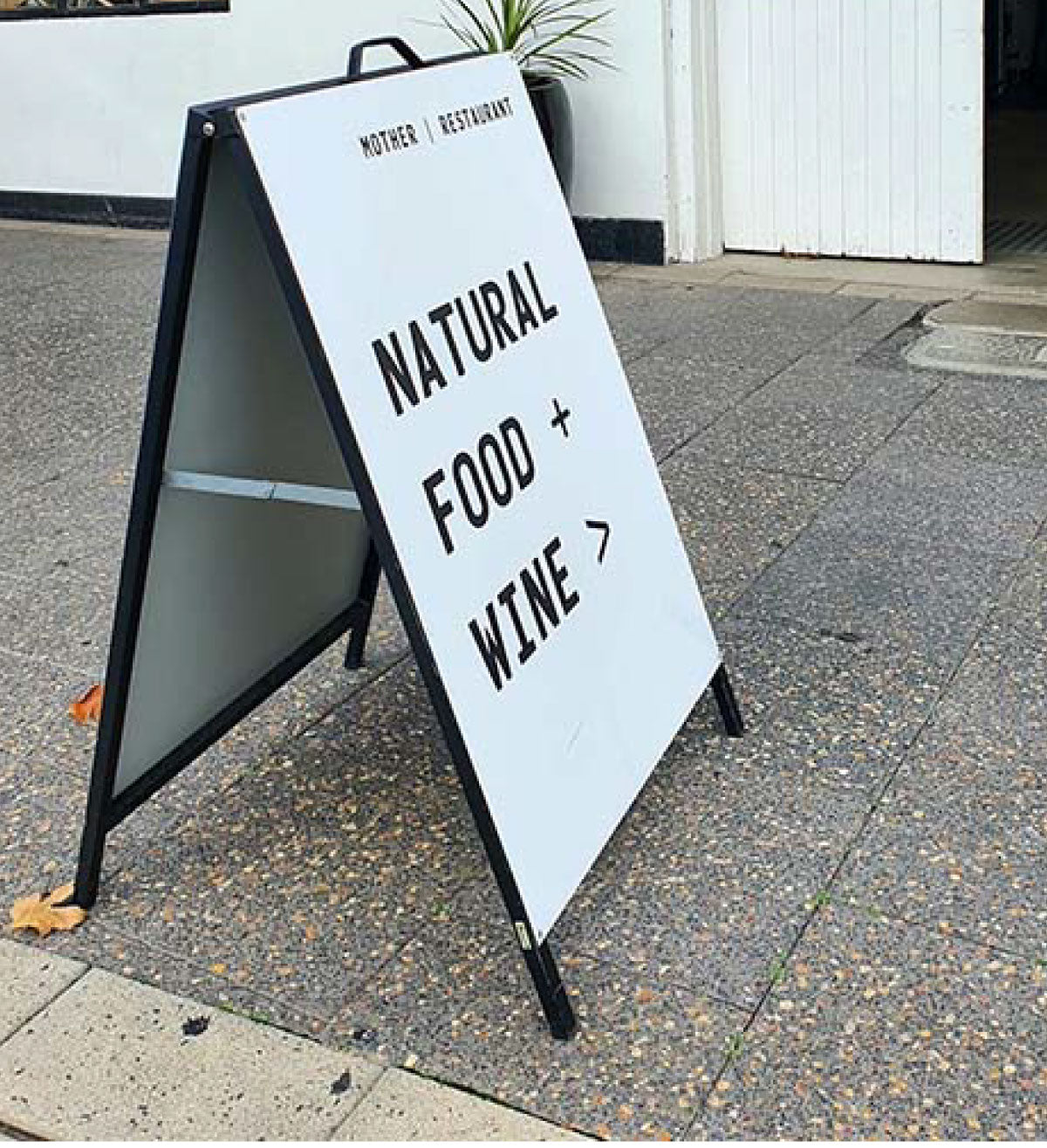 A-Frame Sign sidewalk pavement directional advertising sandwich board