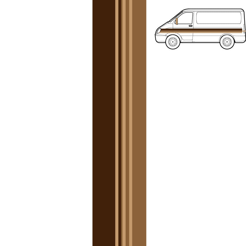 Side Stripe for Vehicle - Retro Style Pinstripe in Tones of Brown Sticker Decal