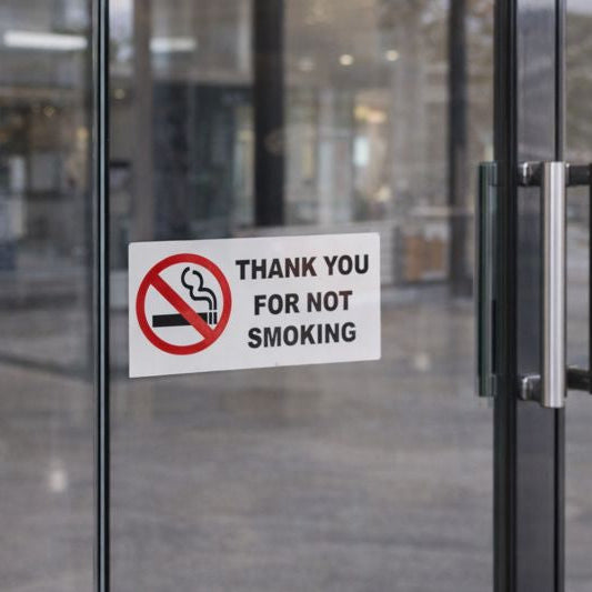 Thank You for Not Smoking Sticker Sign – No Smoking Window Decal (Pack of 3)