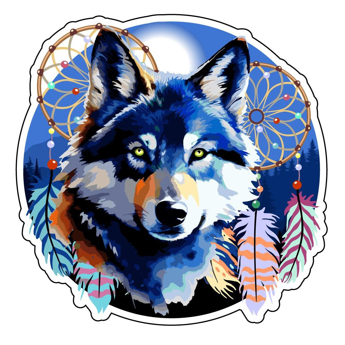 wolf dream catcher sticker decal car vehicle - Mega Sticker Store