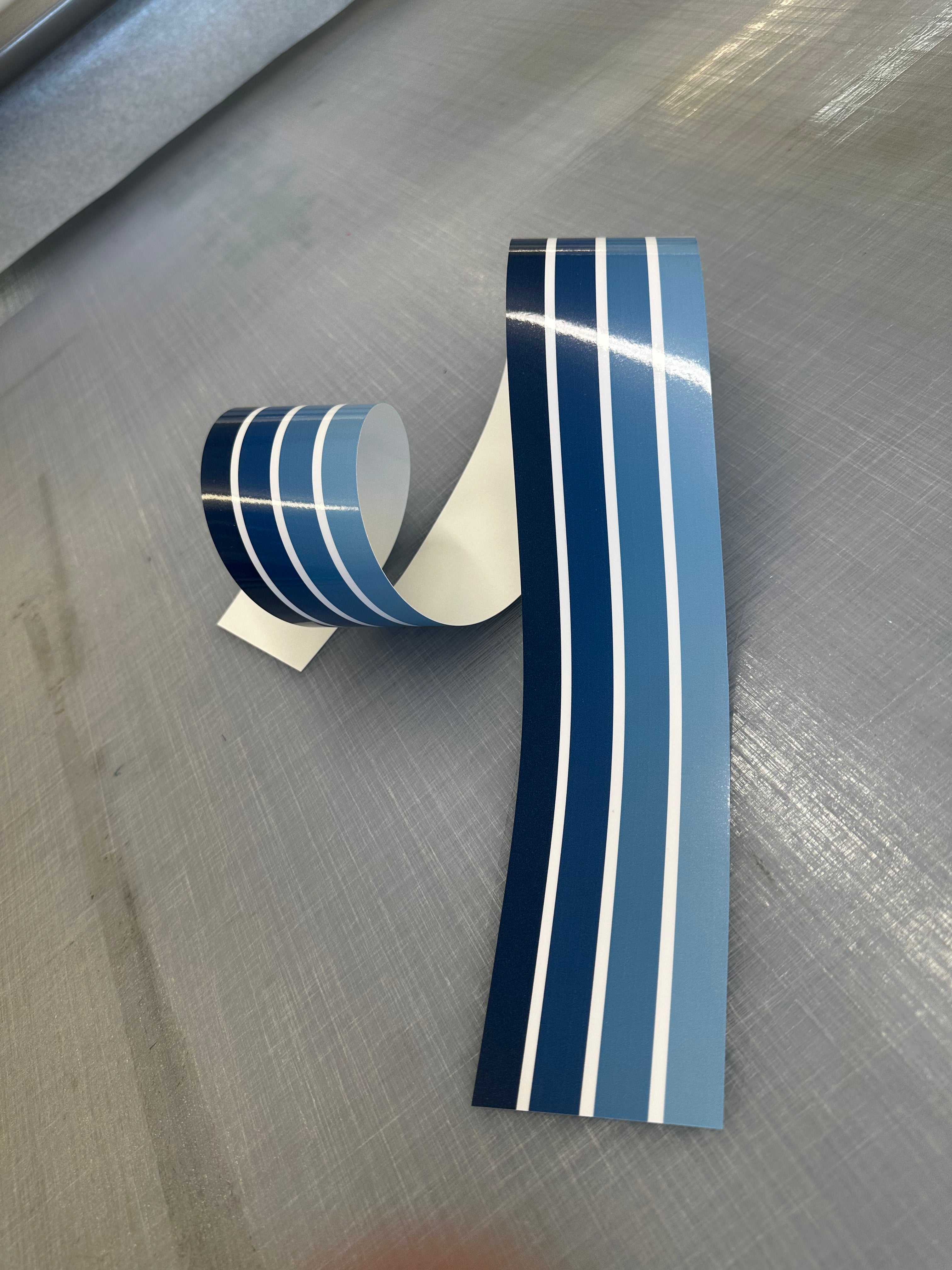 blue pinstripes for vehicle side 
