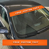 Custom Windshield Windscreen Banner Sticker Panel Sunstrip - Orange 3D Lettering