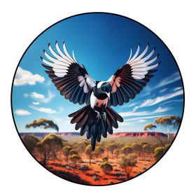 flying swooping Australian Magpie vehicle sticker australian landscape  decal car truck trailer  motorhome camper 3a