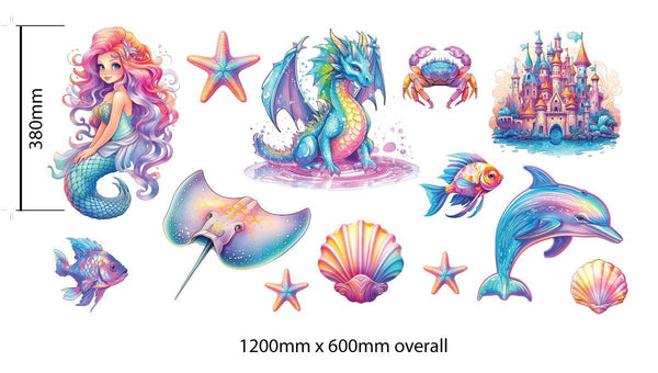Mermaid-underwater fairy fantasy wall sticker decal - Mega Sticker Store