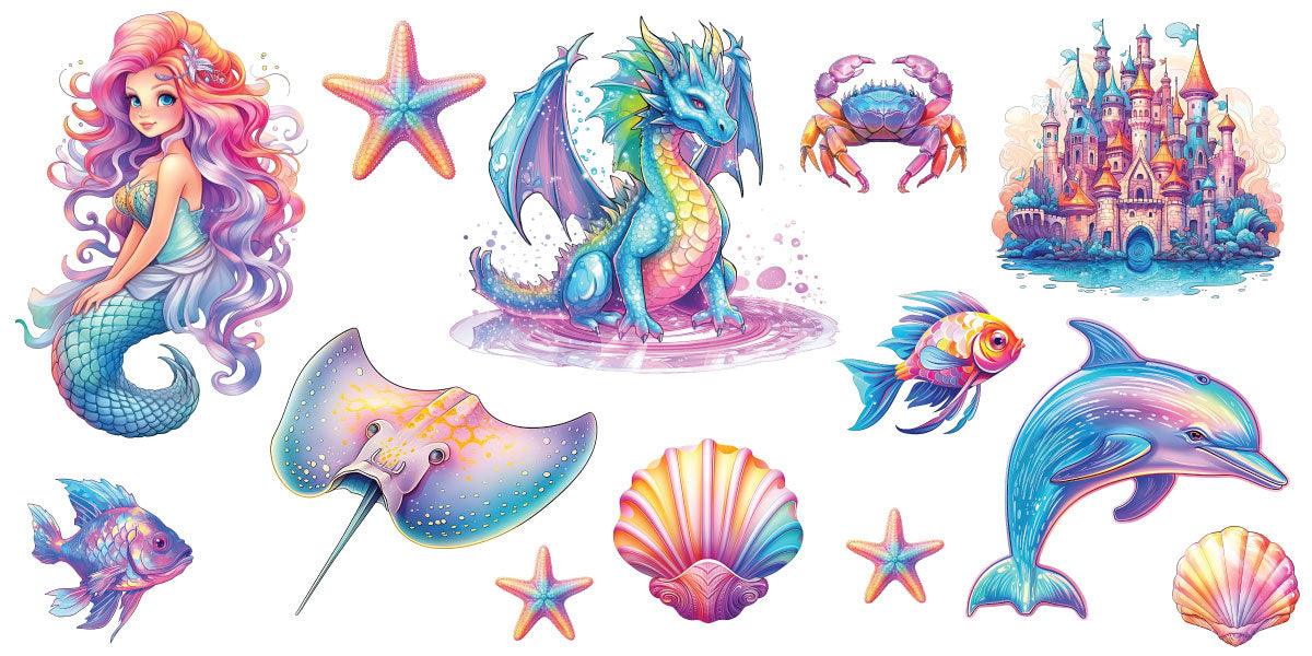 Mermaid-underwater fairy fantasy wall sticker decal - Mega Sticker Store