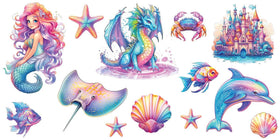 Mermaid-underwater fairy fantasy wall sticker decal