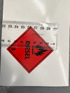 Red diesel warning flammable sticker warning sign self adhesive 75mm high